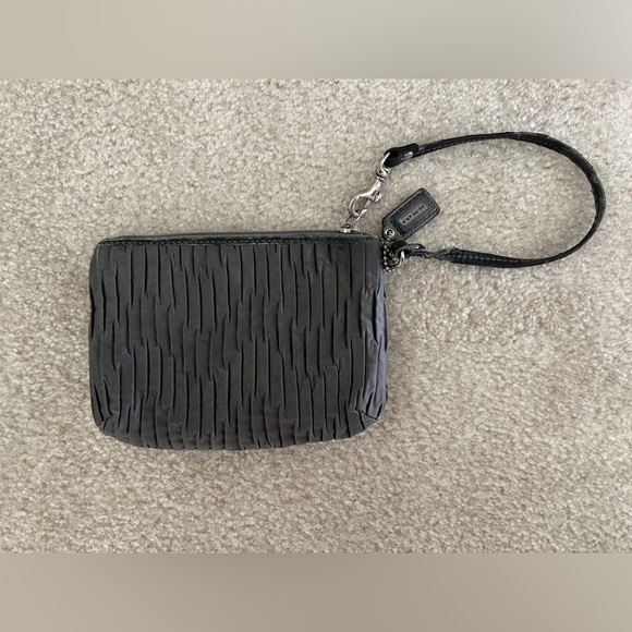 Coach Charcoal Wristlet Clutch Purse Handbag - Picture 3 of 3